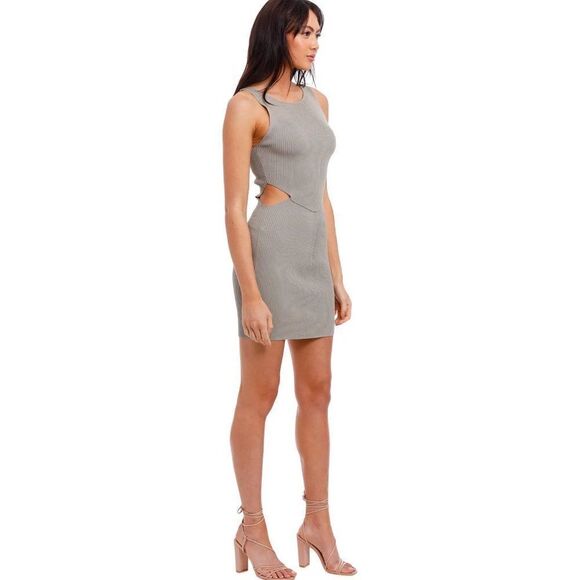 NWT Bec and Bridge Versailles Knit Mini Bodycon Sculpted Sage Green Dress - Picture 3 of 12